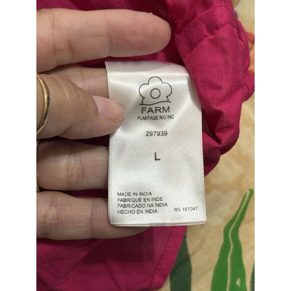 (T7) FARM RIO Wrap dress with painted toucan print. Long dress, tiered , size L - Picture 8 of 15